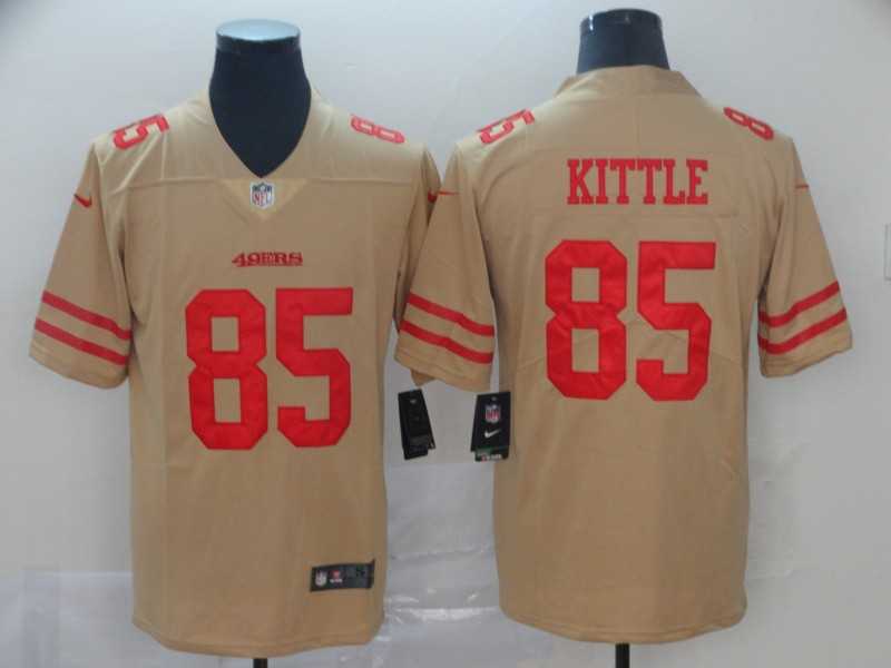 Nike 49ers 85 George Kittle Cream Inverted Legend Limited Jersey,We sell and wholesale Nike 49ers 85 George Kittle Cream Inverted Legend Limited Jersey on line form chian!